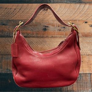 COACH RARE Wine Red Vintage Legacy West Small Zoe Leather Hobo Bag B3Q-9342 COA